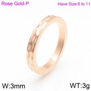 Stainless Steel Rose Gold-plating Ring - KR82622-K