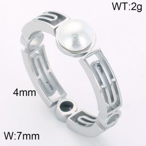 SS Shell Pearl Rings - KR82627-GC