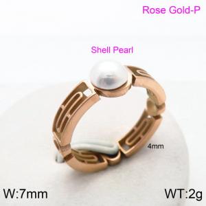 SS Shell Pearl Rings - KR82628-GC