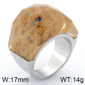 Stainless Steel Stone&Crystal Ring - KR82734-GC