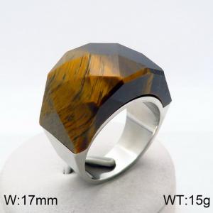 Stainless Steel Stone&Crystal Ring - KR82748-GC