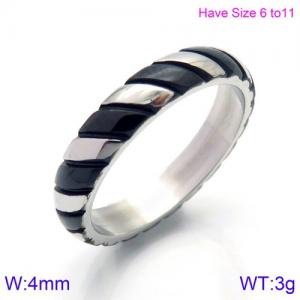 Stainless Steel Black-plating Ring - KR82892-K