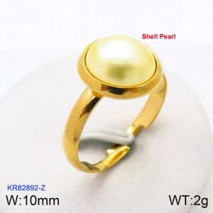 SS Shell Pearl Rings - KR82892-Z