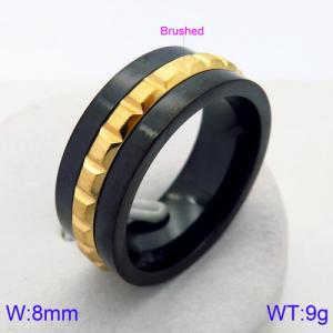 Stainless Steel Black-plating Ring - KR82994-KGC