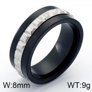 Stainless Steel Black-plating Ring - KR82996-KGC