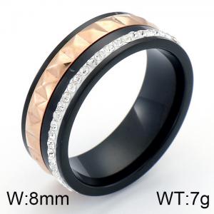Stainless Steel Stone&Crystal Ring - KR83017-KGC