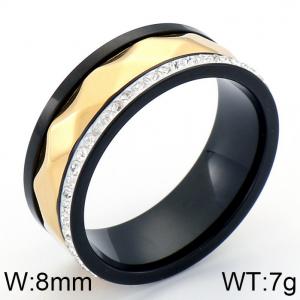 Stainless Steel Stone&Crystal Ring - KR83019-KGC