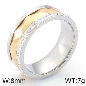 Stainless Steel Stone&Crystal Ring - KR83021-KGC