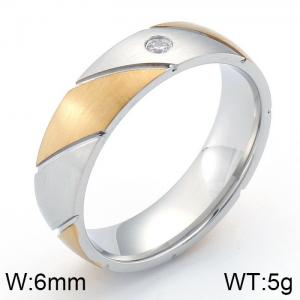 Stainless Steel Stone&Crystal Ring - KR83028-KGC