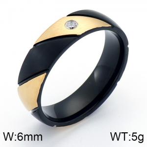 Stainless Steel Stone&Crystal Ring - KR83029-KGC