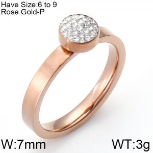 Stainless Steel Stone&Crystal Ring - KR83043-KPD