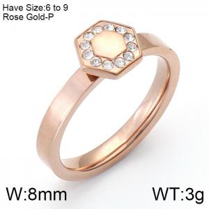 Stainless Steel Stone&Crystal Ring - KR83045-KPD