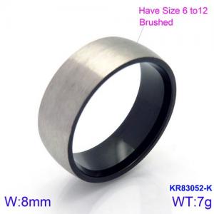 Stainless Steel Black-plating Ring - KR83052-K