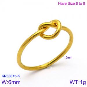 Stainless Steel Gold-plating Ring - KR83075-K