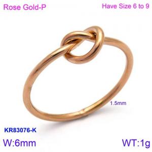 Stainless Steel Rose Gold-plating Ring - KR83076-K