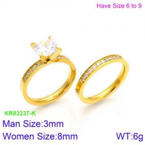 Stainless Steel Lover Ring - KR83237-K