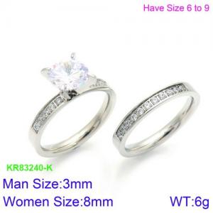 Stainless Steel Lover Ring - KR83240-K