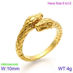 Stainless Steel Gold-plating Ring - KR83246-K