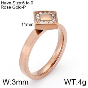 Stainless Steel Stone&Crystal Ring - KR85519-KPD