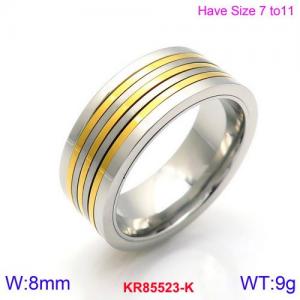 Stainless Steel Gold-plating Ring - KR85523-K