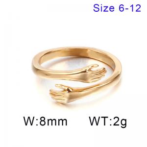 Stainless Steel Gold-plating Ring - KR85949-K