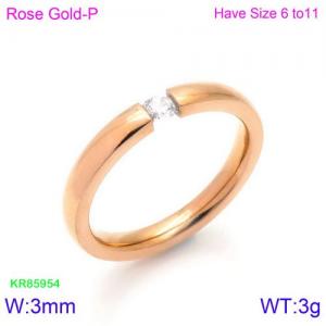 Stainless Steel Stone&Crystal Ring - KR85954-K