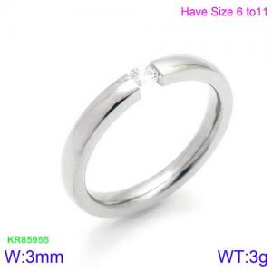 Stainless Steel Stone&Crystal Ring - KR85955-K