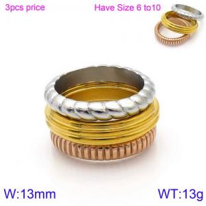 Stainless Steel Rose Gold-plating Ring - KR86171-K