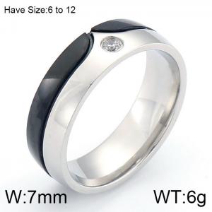 Stainless Steel Stone&Crystal Ring - KR86172-K