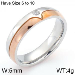 Stainless Steel Stone&Crystal Ring - KR86176-K