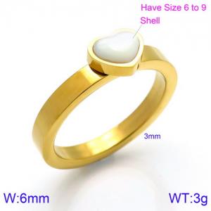 Stainless Steel Gold-plating Ring - KR86177-K