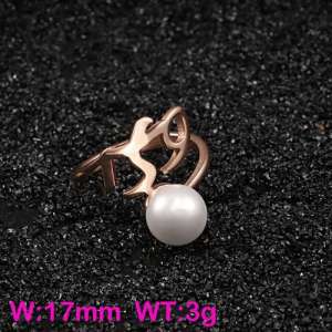 Stainless Steel Rose Gold-plating Ring - KR86188-K