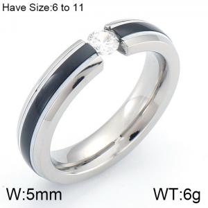 Stainless Steel Stone&Crystal Ring - KR86202-K