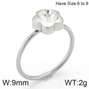 Stainless Steel Stone&Crystal Ring - KR86359-K