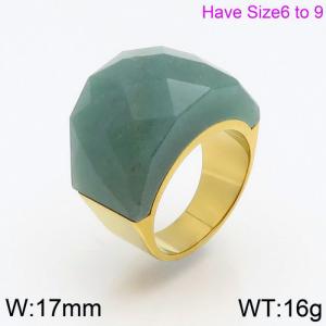 Stainless Steel Stone&Crystal Ring - KR86458-K