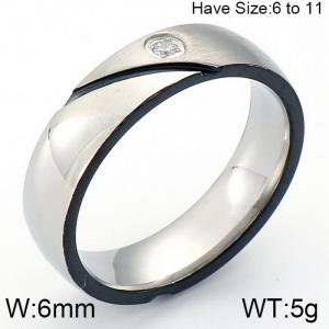 Stainless Steel Stone&Crystal Ring - KR86463-K
