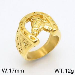 Stainless Steel Gold-plating Ring - KR86472-LK