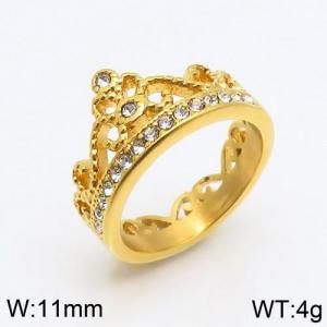 Stainless Steel Stone&Crystal Ring - KR86475-LK