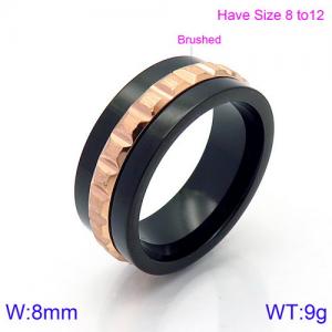 Stainless Steel Black-plating Ring - KR86491-K