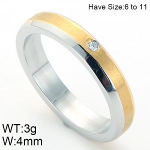 Stainless Steel Stone&Crystal Ring - KR86494-K