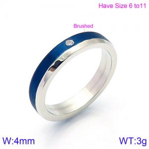 Stainless Steel Stone&Crystal Ring - KR86495-K