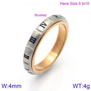 Stainless Steel Rose Gold-plating Ring - KR86500-K