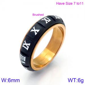 Stainless Steel Black-plating Ring - KR86501-K