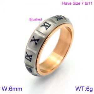 Stainless Steel Rose Gold-plating Ring - KR86502-K