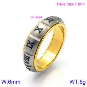 Stainless Steel Gold-plating Ring - KR86504-K