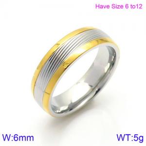 Stainless Steel Gold-plating Ring - KR86522-K