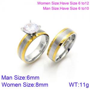 Stainless Steel Lover Ring - KR86523-K