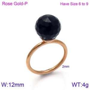 Stainless Steel Stone&Crystal Ring - KR86532-K