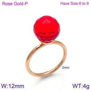 Stainless Steel Stone&Crystal Ring - KR86550-K