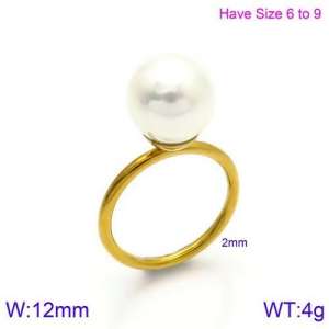 SS Shell Pearl Rings - KR86564-K